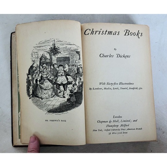 Antique Christmas Books Dickens Illustr. Chapman & Hall Goblin Ghost Fairy Tales - Picture 6 of 16